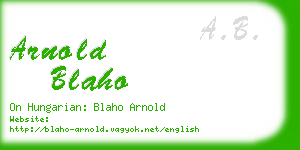 arnold blaho business card